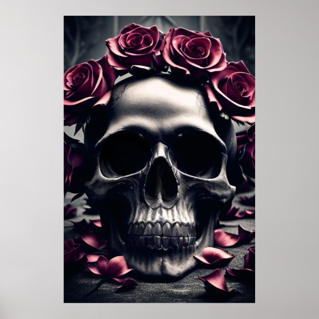 Gothic Mörk Ro & Skull Poster (Framsidan)