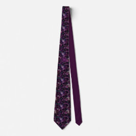 Gothic Mörk Rosa Tentakel Med Blommor Monogram Slips