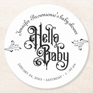 Gothic Mörkt Hej Baby Underlägg Papper Rund