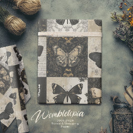 Gothic Moth Collage Vintage Halloween Presentpapper