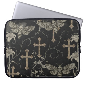 Gothic Moth & Cross Bärbar Laptopfodral Laptop Fodral