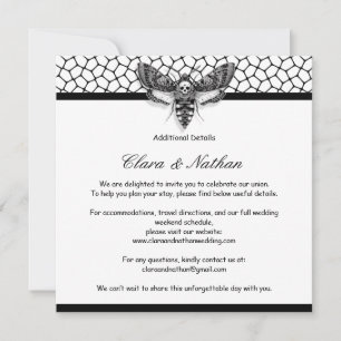 Gothic Moth-hölje - Mörk Romantic Bröllop Inbjudningar
