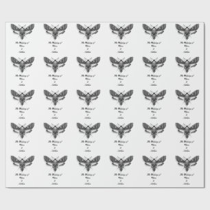 Gothic Moth Skull Bröllop - Mörk Elegant Presentpapper