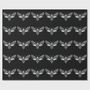 Gothic Moth Skull Bröllop - Mörk Elegant Presentpapper