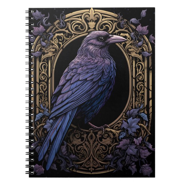 Gothic Mystical Raven Anteckningsbok (Framsidan)