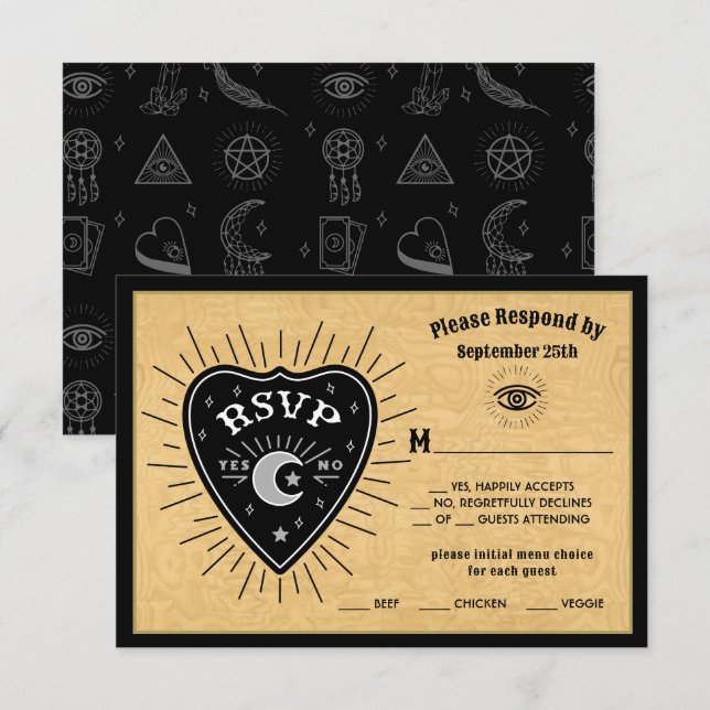 Gothic Mystical Spirit Board Halloween OSA Inbjudningar (Fram/baksida)