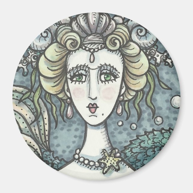 GOTHIC NEPTUNE'S SJÖJUNGFRU PARAMOUR, MAGNET Round (Framsidan)