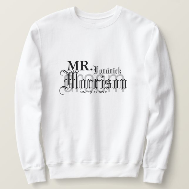 Gothic Newlyged Groom Bröllop Lång Ärmad Tröja (Design framsida)