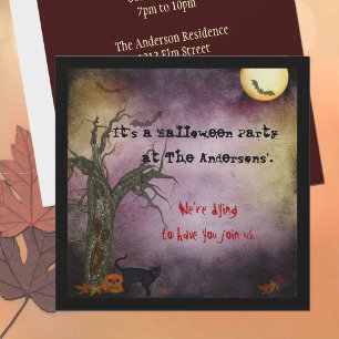 Gothic Night Himlar Halloween-inbjudan Inbjudningar