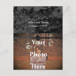 Gothic Nightfall Blommigt Bröllop Handfixing Photo Inbjudningar