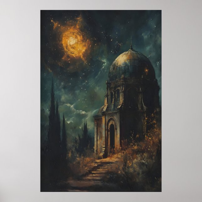 Gothic Observatory Space Printable Dark Fantasy Poster (Framsidan)