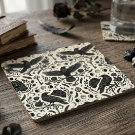 Gothic Onyx Baroque Raven Underlägg Papper Kvadrat