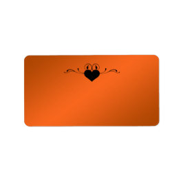 Gothic Orange, Black Heart-adressetikett - blank Adressetikett