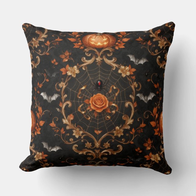 Gothic Orange Pumpakudde - Halloween  Kudde (Framsida)