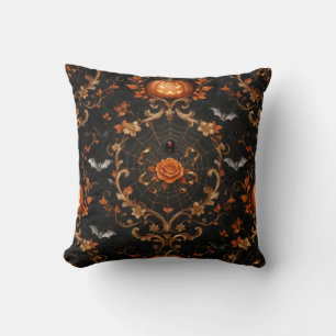 Gothic Orange Ros Kudd - Halloween Kudde
