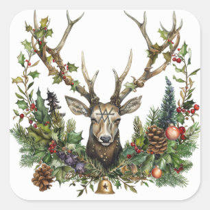Gothic, Pagan, Nordic, Yule eller jul Fyrkantigt Klistermärke