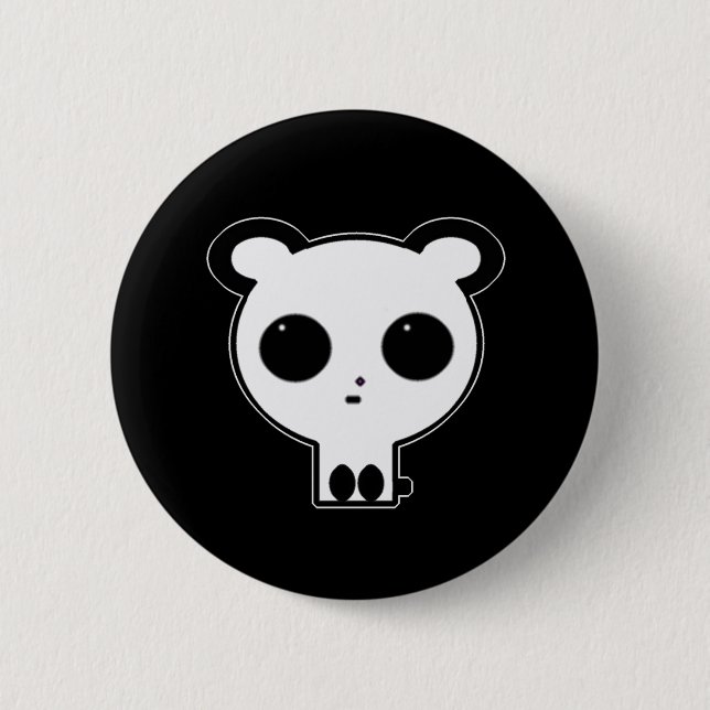 Gothic Panda Button Pin Kawaii Knapp (Framsida)