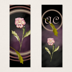 Gothic Pansy med Initialer Litet Visitkort