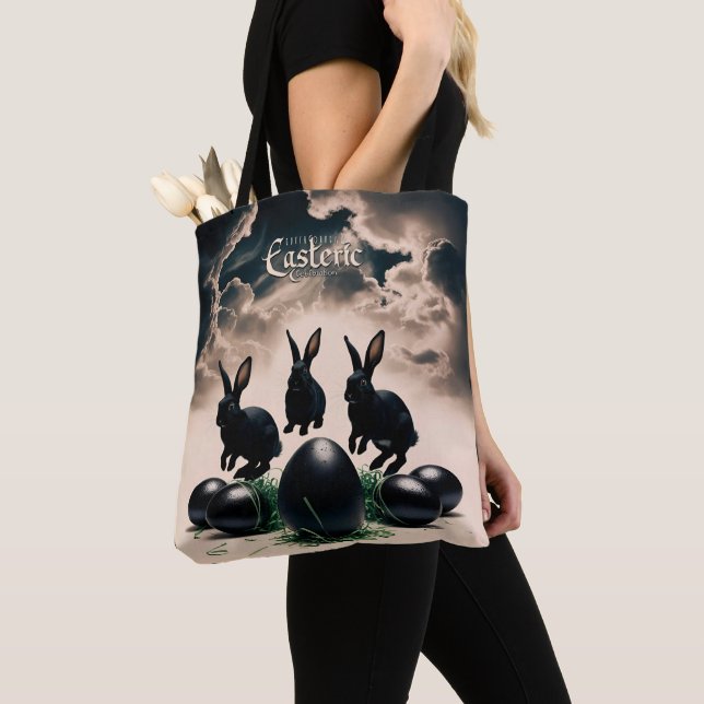 Gothic Påsk - Mörk Bunnies & Mysterious Eggs Tygkasse (Närbild)