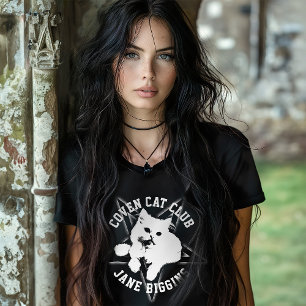 Gothic Pentagram Kitten Coven Klubb T Shirt