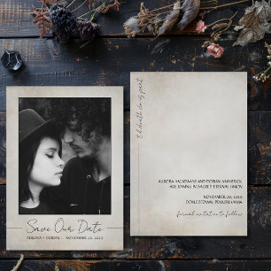 Gothic Photo Bröllop spara datum Inbjudningar