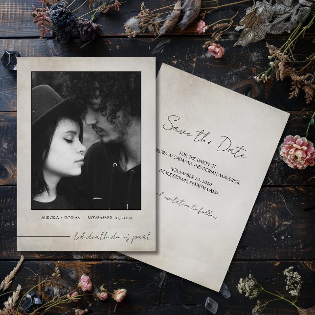Gothic Photo Save Date Inbjudningar (Skapare uppladdad)