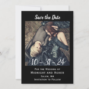 Gothic Photo Save Date Spara Datumet