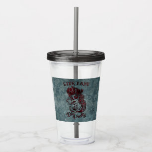 Gothic Pirat Skull Woman Live Fast Die Söt Take Away Mugg