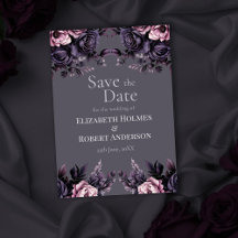 Gothic Plommon Blommig Spara Datum