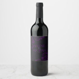 Gothic Plum, ornate Vinflaska Etikett