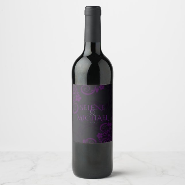 Gothic Plum, ornate Vinflaska Etikett (Framsida)
