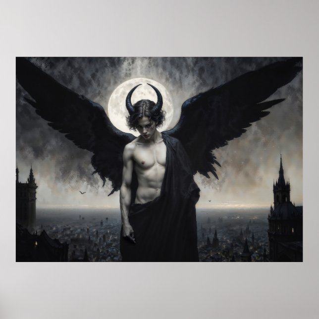 Gothic Portrait of Lord Lucifer Poster (Framsidan)