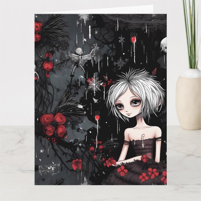Gothic Punk Alternative Julfairy Kort (Framsida)