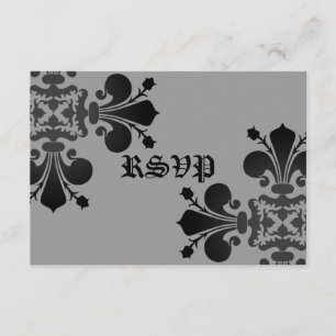 Gothic punk royal fleur de lis osa black grått kort