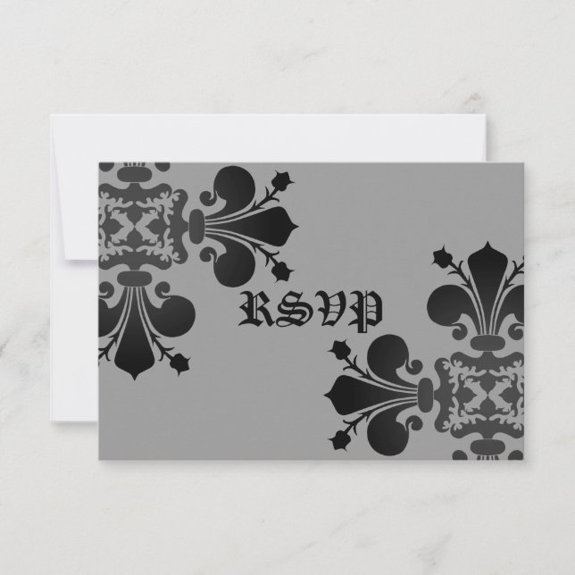 Gothic punk royal fleur de lis osa black grått kort (Framsida)