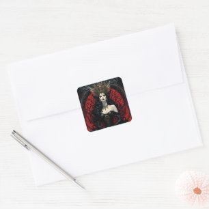 Gothic Queen Fyrkantigt Klistermärke