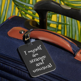 Gothic Quote Luggage Tag - "Jag, jag själv, är mär Bagagebricka