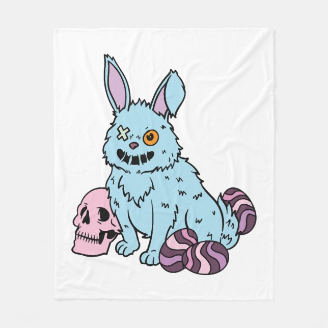 Gothic Rabbit Gothic Bunny Gothic Påsk Emo Goth Fleecefilt (Framsidan)