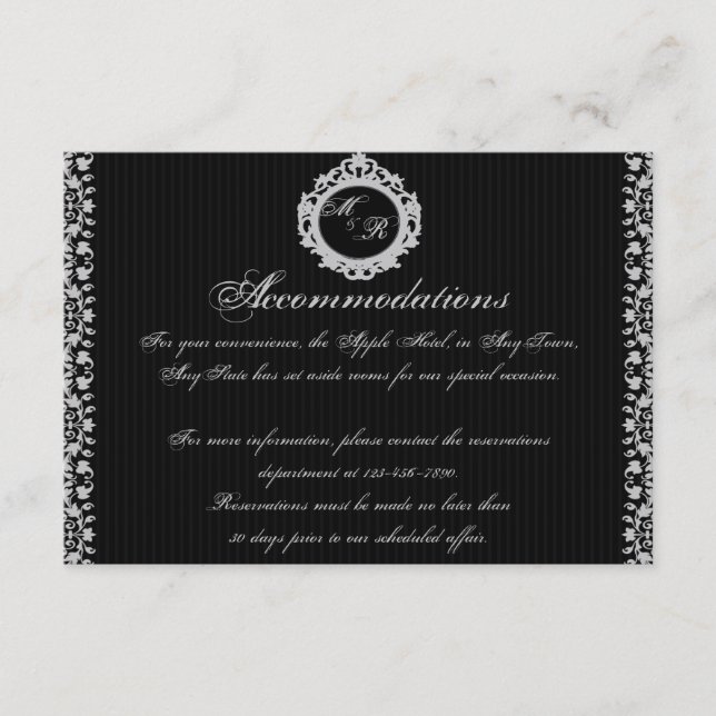 Gothic Ram Monogram Infoga Tilläggskort (Framsida)