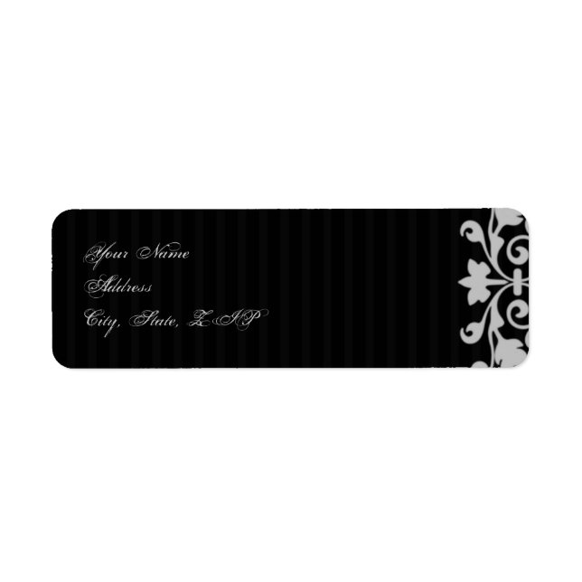 Gothic Ram Monogram Returadress Etikett (Framsidan)