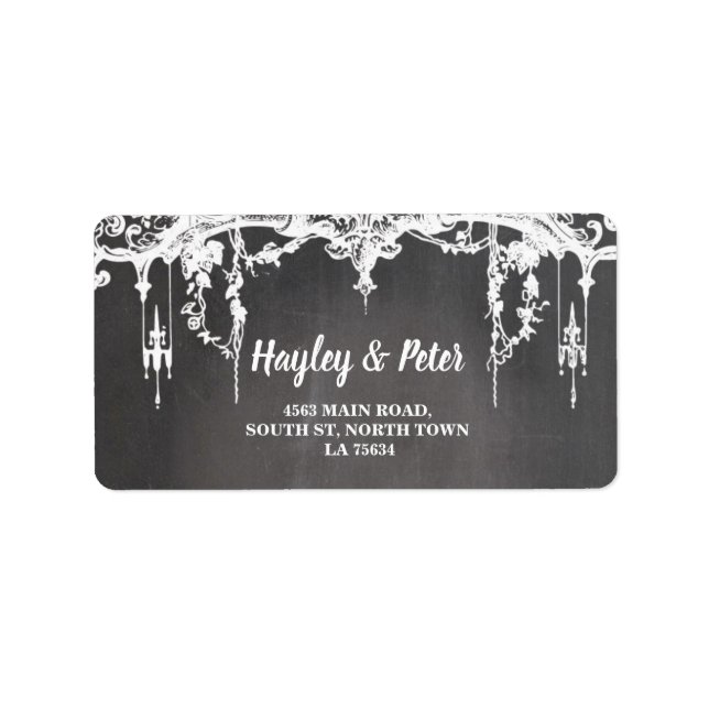Gothic Ram Rustic Address Label Stickers Bröllop Adressetikett (Framsidan)