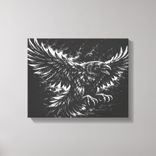 Gothic Raven – av BurnsInHell Canvastryck (Framsida)