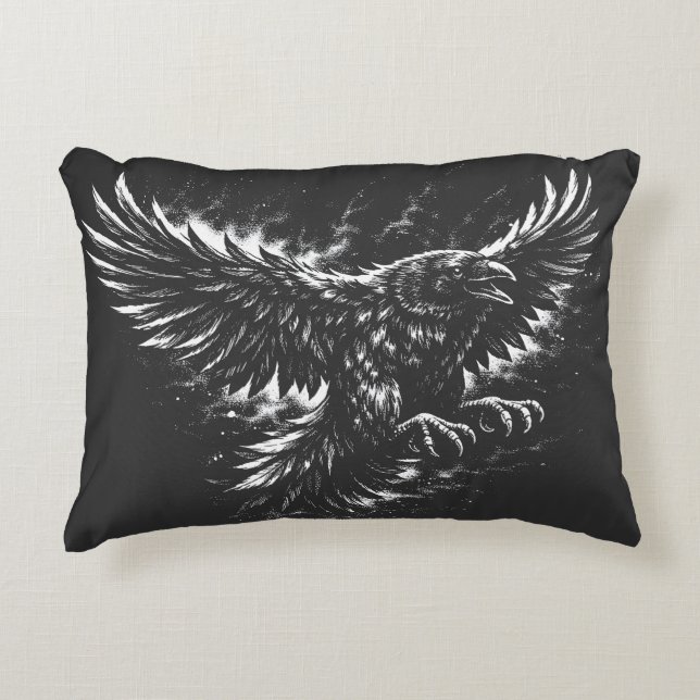 Gothic Raven – av BurnsInHell Prydnadskudde (Framsidan)