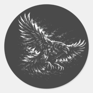Gothic Raven – av BurnsInHell Runt Klistermärke