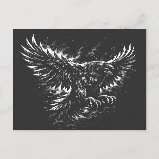 Gothic Raven – av BurnsInHell Vykort (Framsida)