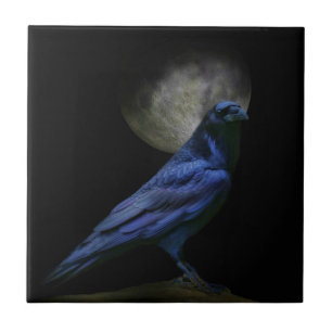 Gothic Raven Black Magic Art Tile Kakelplatta