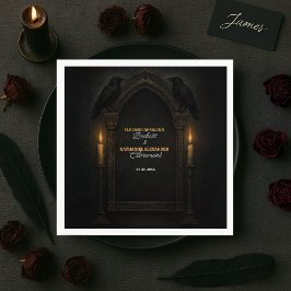 Gothic Raven Candlelight Arch Bröllop Pappersservett