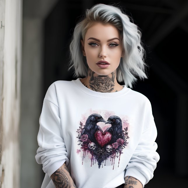 Gothic Raven Couple T Shirt (Skapare uppladdad)