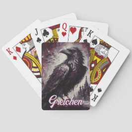 Gothic Raven Crow Bird Painting Personalized Casinokort