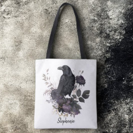 Gothic Raven Dark Academia Floral Tygkasse